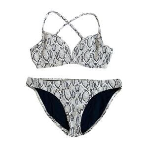 Seafolly Snakeskin Textured Bikini Bathing Suit Swim Beach Pool Summer Size 6/8